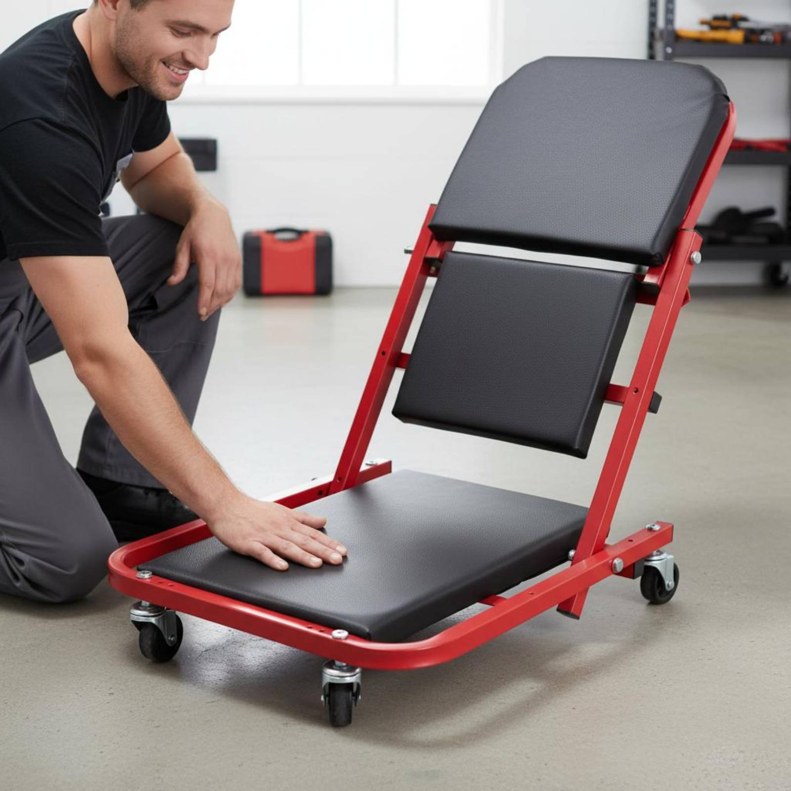 Siège d'atelier pliable 2-en-1 - Heavy Equipment Garage avis et prix